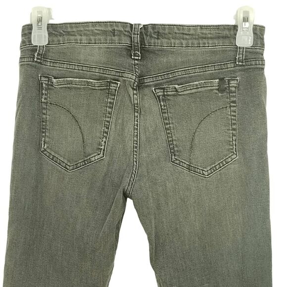 Joe's Jeans Eden Ankle Jeans Distressed Raw Hem Gray Black Wash Sz 31 Mid Rise - Picture 4 of 10
